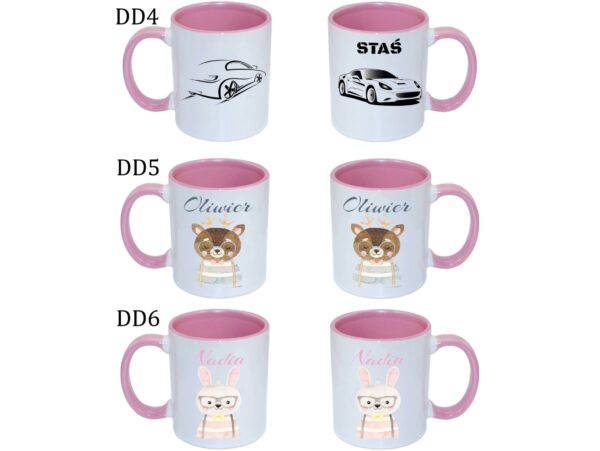 KUBEK DO SUBLIMACJI 330ML RÓŻOWY UCHWYT