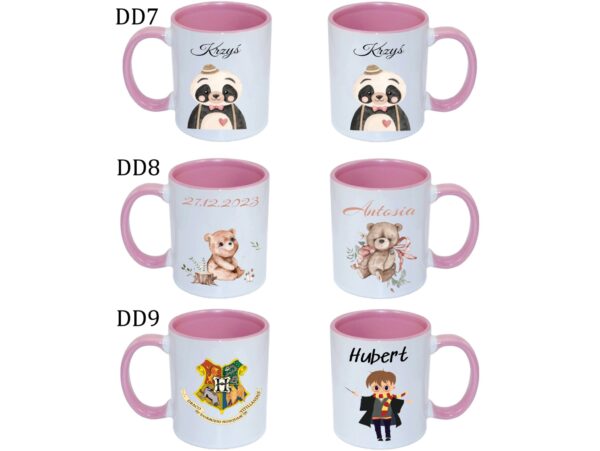 KUBEK DO SUBLIMACJI 330ML RÓŻOWY UCHWYT