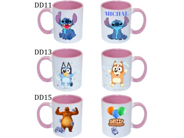 KUBEK DO SUBLIMACJI 330ML RÓŻOWY UCHWYT