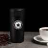 KUBEK TERMICZNY TURYSTYCZNY 380ML - czarny