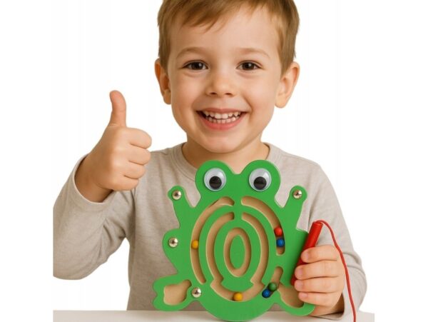 LABIRYNT MAGNETYCZNY GRA ZRĘCZNOŚCIOWA - żabka