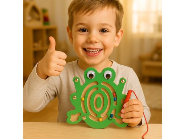 LABIRYNT MAGNETYCZNY GRA ZRĘCZNOŚCIOWA - żabka