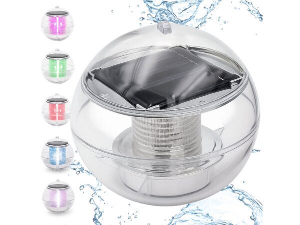 LAMPA LAMPKA SOLARNA LED PŁYWAJĄCA KULA DO BASENU RGB 11CM