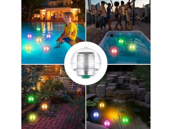 LAMPA LAMPKA SOLARNA LED PŁYWAJĄCA KULA DO BASENU RGB 11CM