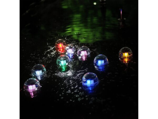LAMPA LAMPKA SOLARNA LED PŁYWAJĄCA KULA DO BASENU RGB 11CM