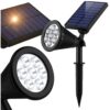 LAMPA LAMPKA SOLARNA REFLEKTOR OGRODOWY 7 LED 28x9cm