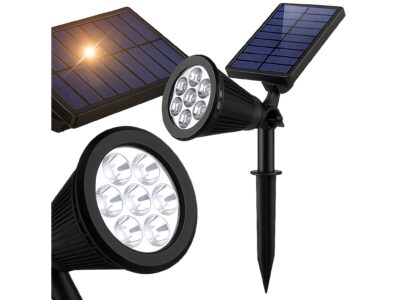 LAMPA LAMPKA SOLARNA REFLEKTOR OGRODOWY 7 LED 28x9cm