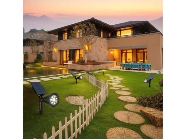 LAMPA LAMPKA SOLARNA REFLEKTOR OGRODOWY 7 LED 28x9cm