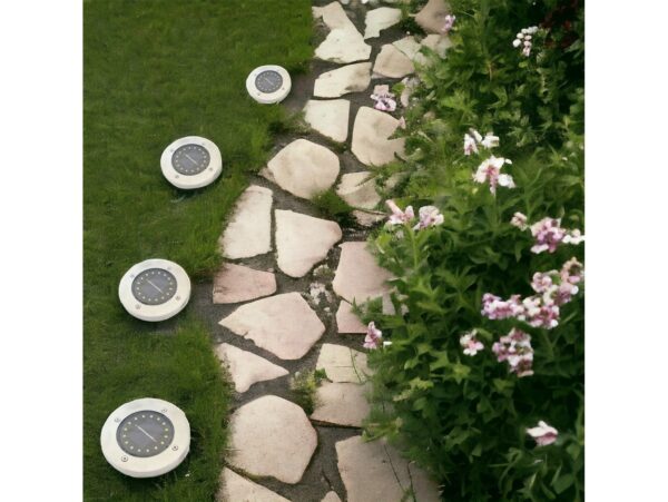 LAMPA OGRODOWA NAJAZDOWA SOLARNA 16 LED - biały ciepły