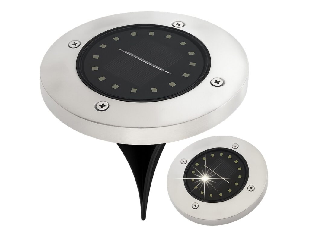 LAMPA OGRODOWA NAJAZDOWA SOLARNA 16 LED - biały zimny