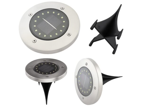 LAMPA OGRODOWA NAJAZDOWA SOLARNA 16 LED - biały zimny