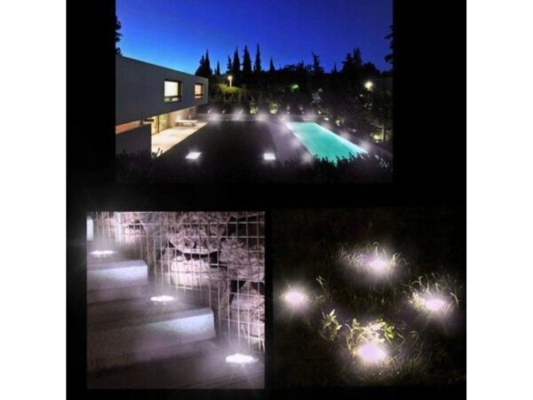 LAMPA OGRODOWA NAJAZDOWA SOLARNA 16 LED - biały zimny