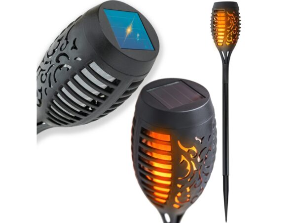 LAMPA OGRODOWA POCHODNIA SOLARNA JAK PŁOMIEŃ OGIEŃ
