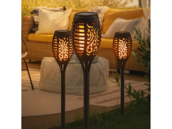 LAMPA OGRODOWA POCHODNIA SOLARNA JAK PŁOMIEŃ OGIEŃ