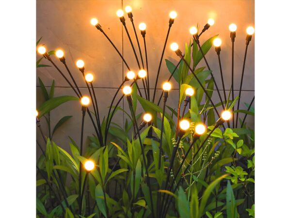 LAMPA OGRODOWA SOLARNA 6 LED KULKI - ciepły biały