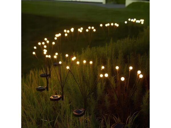 LAMPA OGRODOWA SOLARNA 6 LED KULKI CIEPŁY BIAŁY 2 SZT