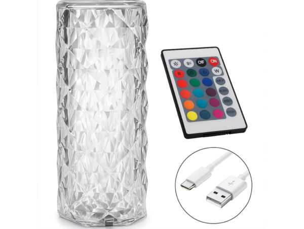 LAMPA ROSE DIAMOND DOTYKOWA +PILOT 22cm