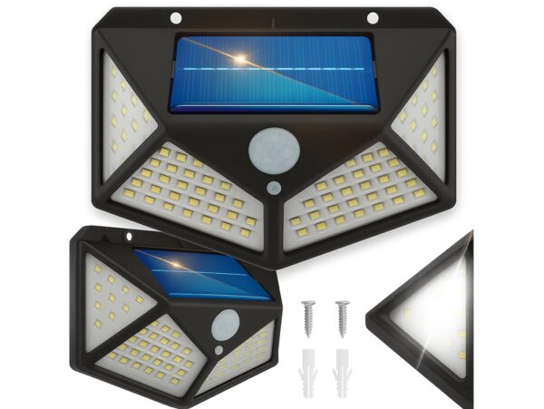 LAMPA SOLARNA CZUJNIK RUCHU ZMIERZCHU 100 LED