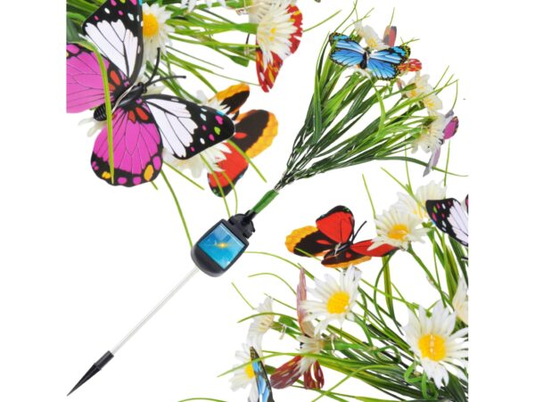 LAMPA SOLARNA OGRODOWA KWIATY - biała łąka