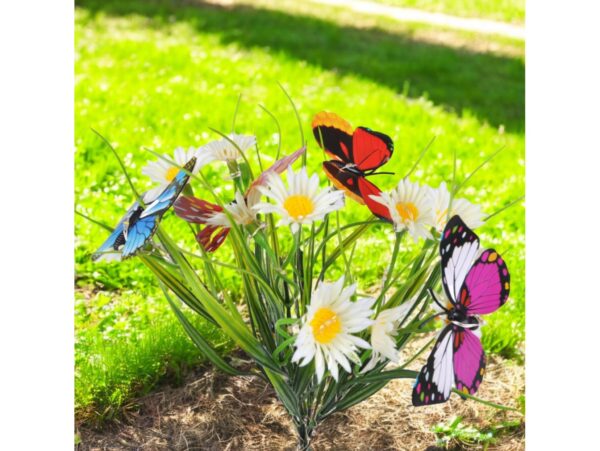 LAMPA SOLARNA OGRODOWA KWIATY - biała łąka