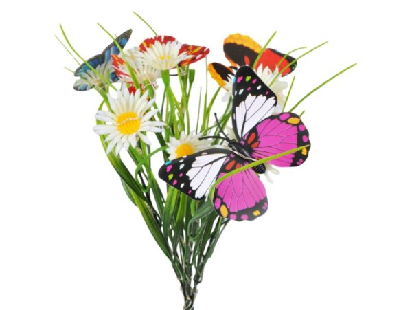 LAMPA SOLARNA OGRODOWA KWIATY - biała łąka