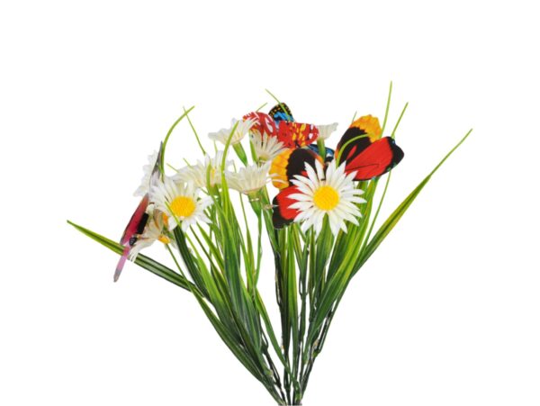 LAMPA SOLARNA OGRODOWA KWIATY - biała łąka