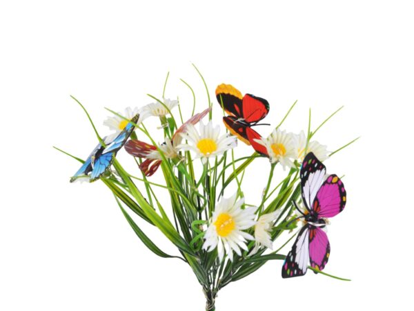 LAMPA SOLARNA OGRODOWA KWIATY - biała łąka