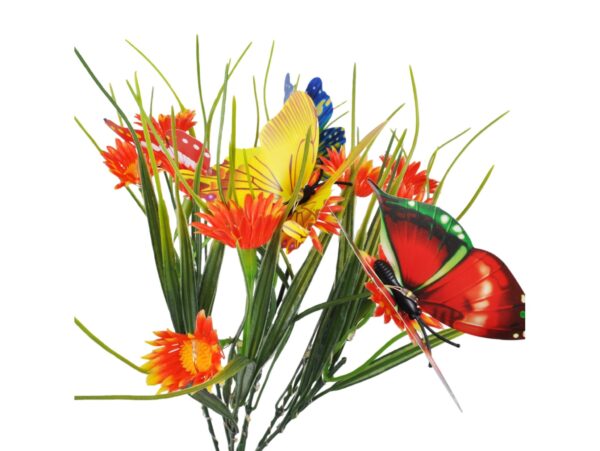 LAMPA SOLARNA OGRODOWA KWIATY - pomarańczowa łąka