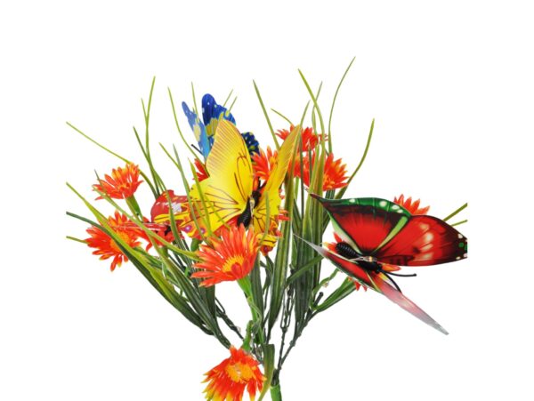 LAMPA SOLARNA OGRODOWA KWIATY - pomarańczowa łąka