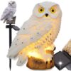 LAMPA SOLARNA OGRODOWA SOWA 30cm - biały