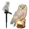 LAMPA SOLARNA OGRODOWA SOWA 30cm - biały