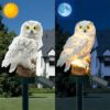 LAMPA SOLARNA OGRODOWA SOWA 30cm - biały