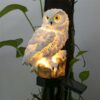 LAMPA SOLARNA OGRODOWA SOWA 30cm - biały