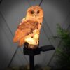 LAMPA SOLARNA OGRODOWA SOWA 30cm - biały