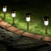 LAMPA SOLARNA OGRODOWA WBIJANA - srebrny