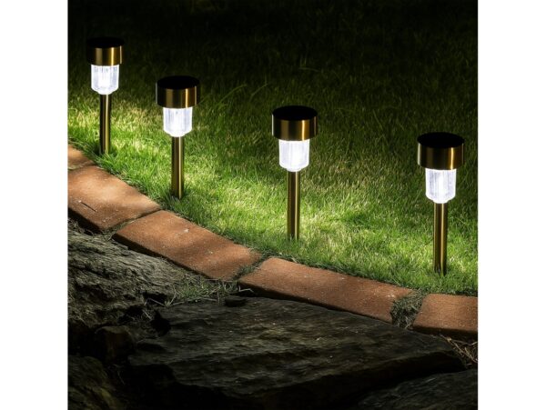LAMPA SOLARNA OGRODOWA WBIJANA - srebrny