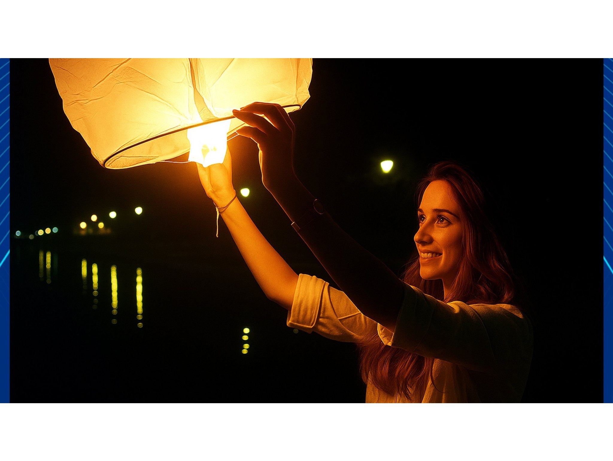 LAMPION SZCZĘŚCIA LATAJĄCY - biały 10SZT