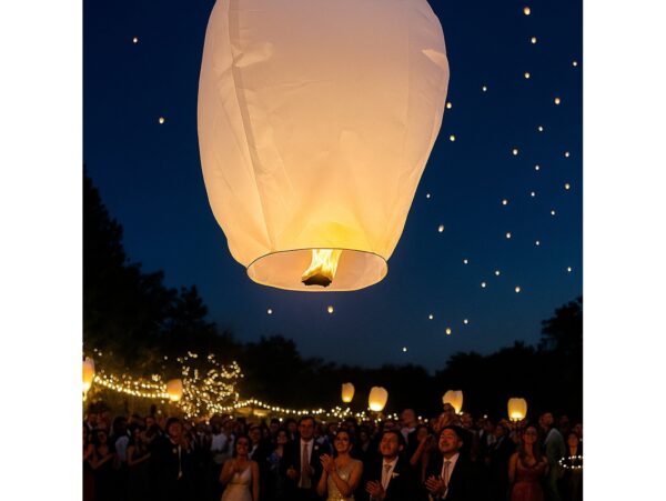 LAMPION SZCZĘŚCIA LATAJĄCY - biały