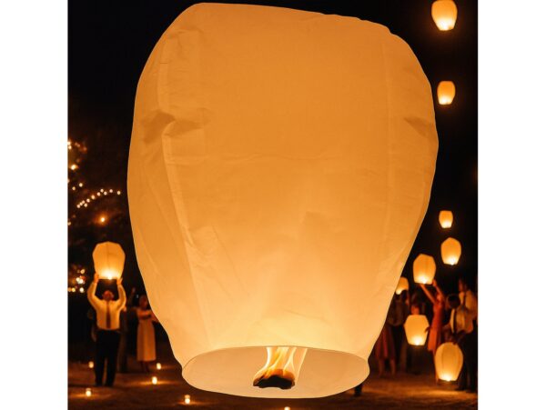 LAMPION SZCZĘŚCIA LATAJĄCY - biały