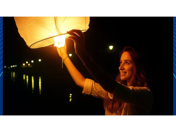 LAMPION SZCZĘŚCIA LATAJĄCY - biały