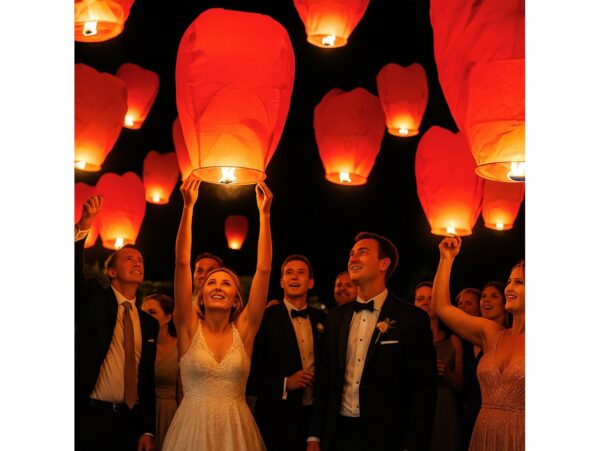 LAMPION SZCZĘŚCIA LATAJĄCY - czerwony