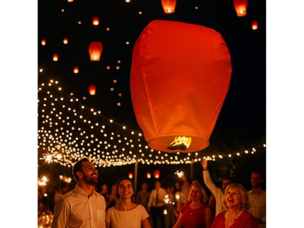 LAMPION SZCZĘŚCIA LATAJĄCY - czerwony