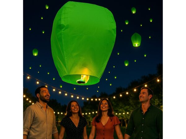 LAMPION SZCZĘŚCIA LATAJĄCY - zielony