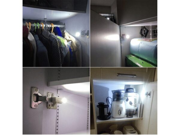 LAMPKA LED DO SZAFKI NA ZAWIASY Z BATERIAMI 10szt _złożony