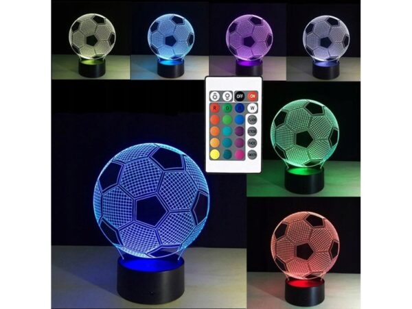 LAMPKA NOCNA 3D LED PIŁKA NOŻNA