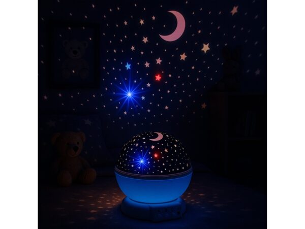 LAMPKA NOCNA NA USB KULA GWIAZDKI PROJEKTOR - niebieski