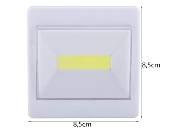 LAMPKA NOCNA WŁĄCZNIK COB LED 8,5x8,5x2cm
