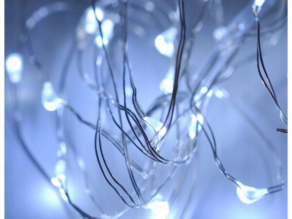 LAMPKI DRUCIKI 100 LED NA BATERIE - biały zimny