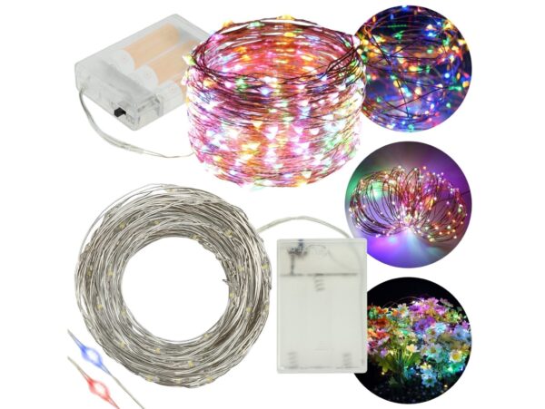 LAMPKI DRUCIKI 100 LED NA BATERIE - multikolor