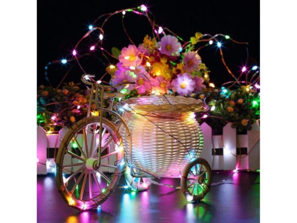 LAMPKI DRUCIKI 100 LED NA BATERIE - multikolor